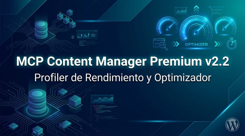 MCP Content Manager Premium Versión 2.2 - Profiler de Rendimiento, Optimizador y Limpieza de Base de Datos para WordPress