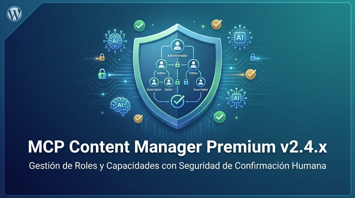 MCP Content Manager Premium v2.4.x - Gestor de Roles y Capacidades con Sistema de Confirmacion Humana Anti Prompt-Injection para WordPress y WooCommerce