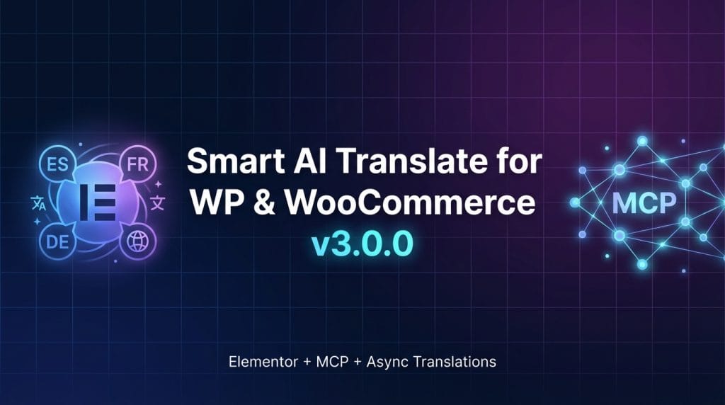 Smart AI Translate for WordPress & WooCommerce v3.0.0 - Compatibilidad Elementor, integración MCP y traducciones async en paralelo