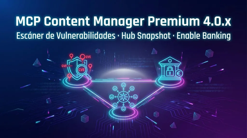 MCP Content Manager Premium 4.0.x — Vulnerability Scanner, Hub Snapshot y Módulo Bancario Enable Banking